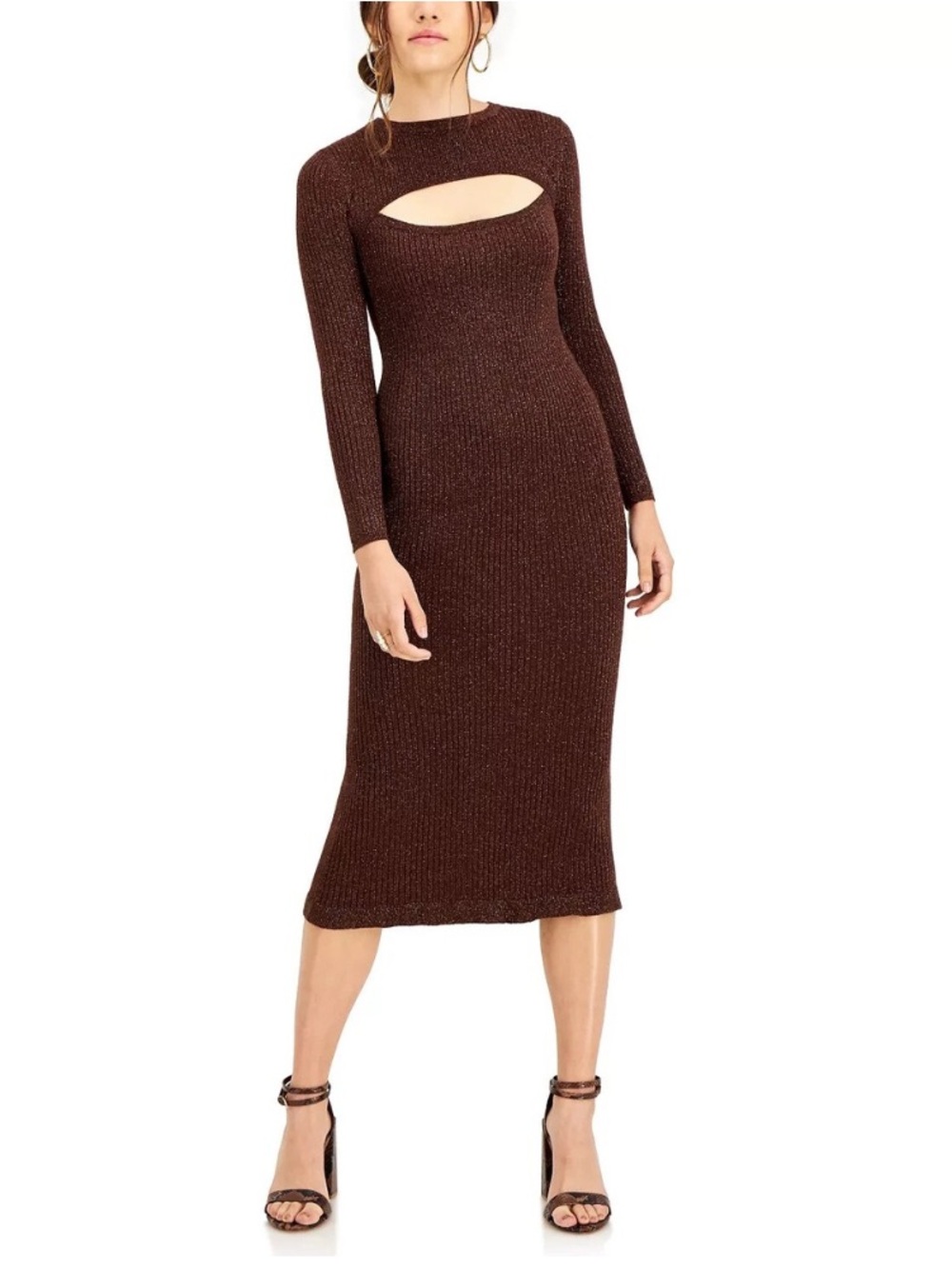 Lucy Paris size L Carolyn Glitter Dress in brown - Picture 1 of 7